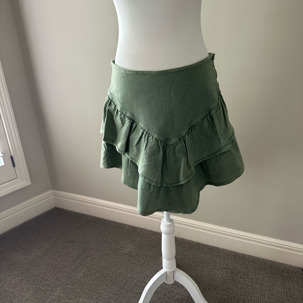 Mother Ruffle Mini Skirt
